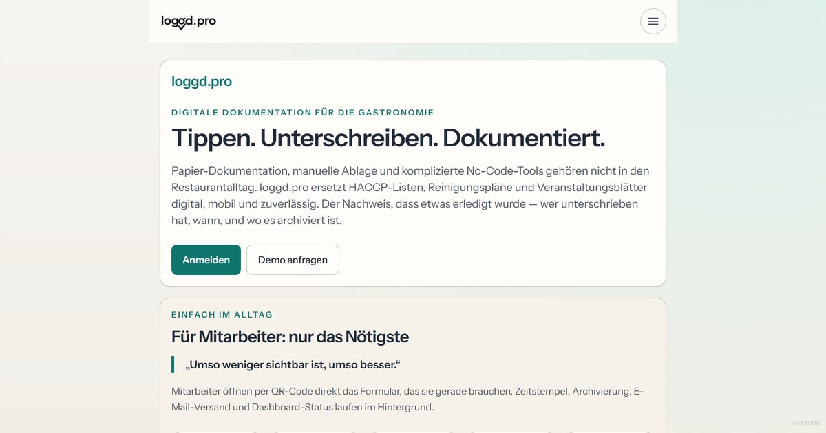 Vorschau von loggd.pro